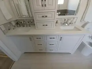 Vanity Backsplash tile project by SHAX Family Tile